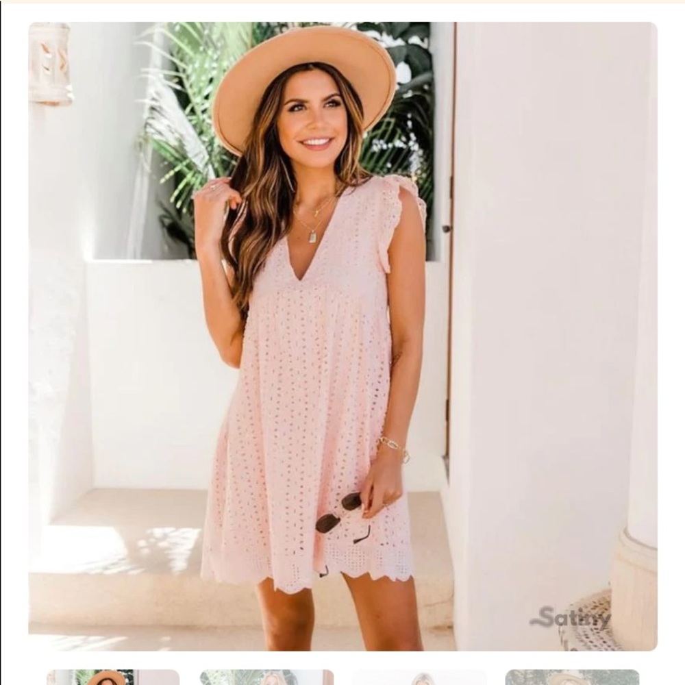 BRAND NEW IN BAG! Satiny USA 2 in 1 Summer dress with pockets and shorts *pink*